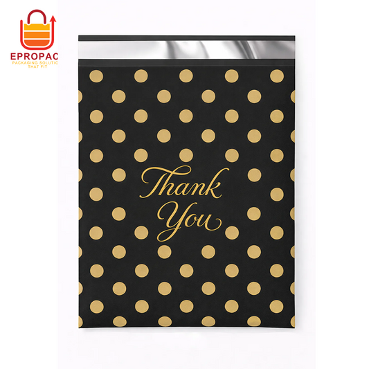 Poly Mailers | 10" x 13" Black Gold Dots