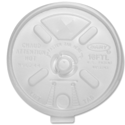 16FTLS Translucent Lift and Lock Lid With Straw Slot