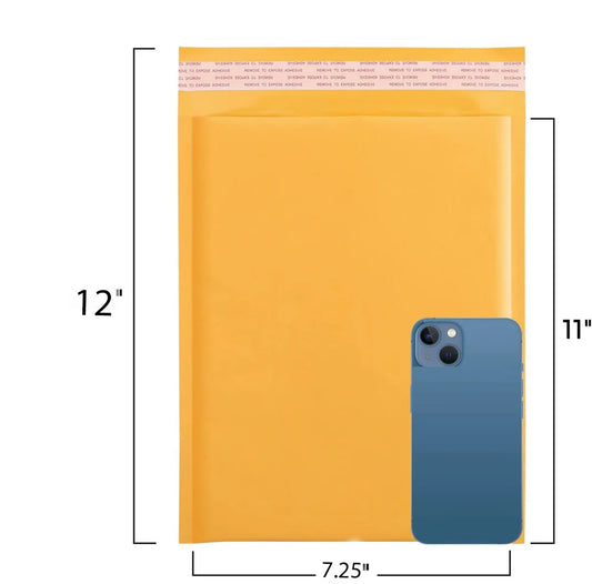 7.25x10" Kraft Bubble-Mailer Padded Envelope Yellow