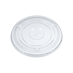 Flat Clear Lid with Straw Slot (117mm)