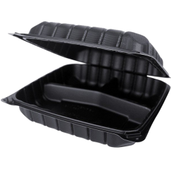 9x9 3 Compartment Mineral-Filled Plastic Hinged Lid
