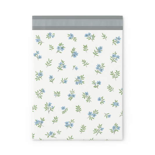 Poly Mailers | 12" x 15.5" Tiny Blue Florals