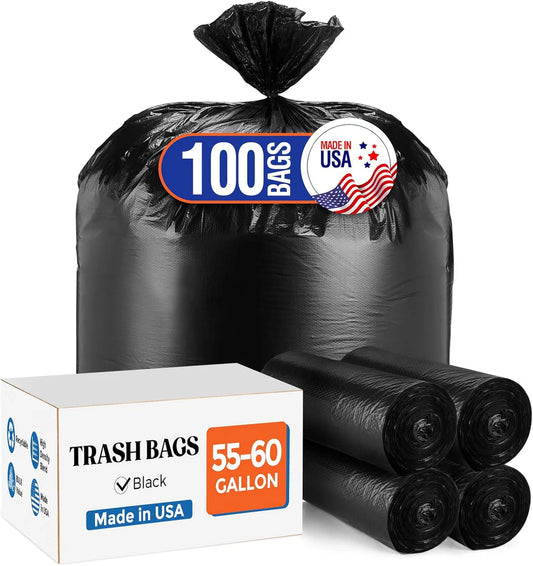 55–60 Gallon Black, Gallon Trash Bags 1.2mil
