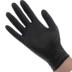 Heavy Duty Black Nitrile Gloves, Large