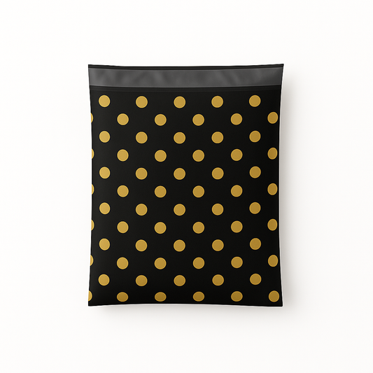 Poly Mailers |  10" x 13" Black Gold Dots