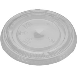 Flat Clear Lid with Straw Slot (98mm)