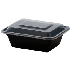 28oz Rectangle Black Meal Prep Containers
