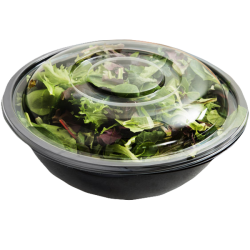 80 oz Black Salad Bowls With Lids